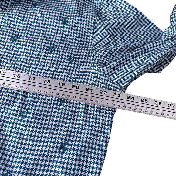 Robert Graham Shirt Men's Medium Blue Houndstooth UK England London Flip Cuff - Picture 9 of 11